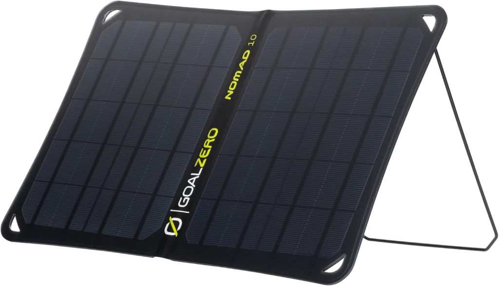 The GoalZero Nomad is a portable solar panel solution for charging devices on the go.