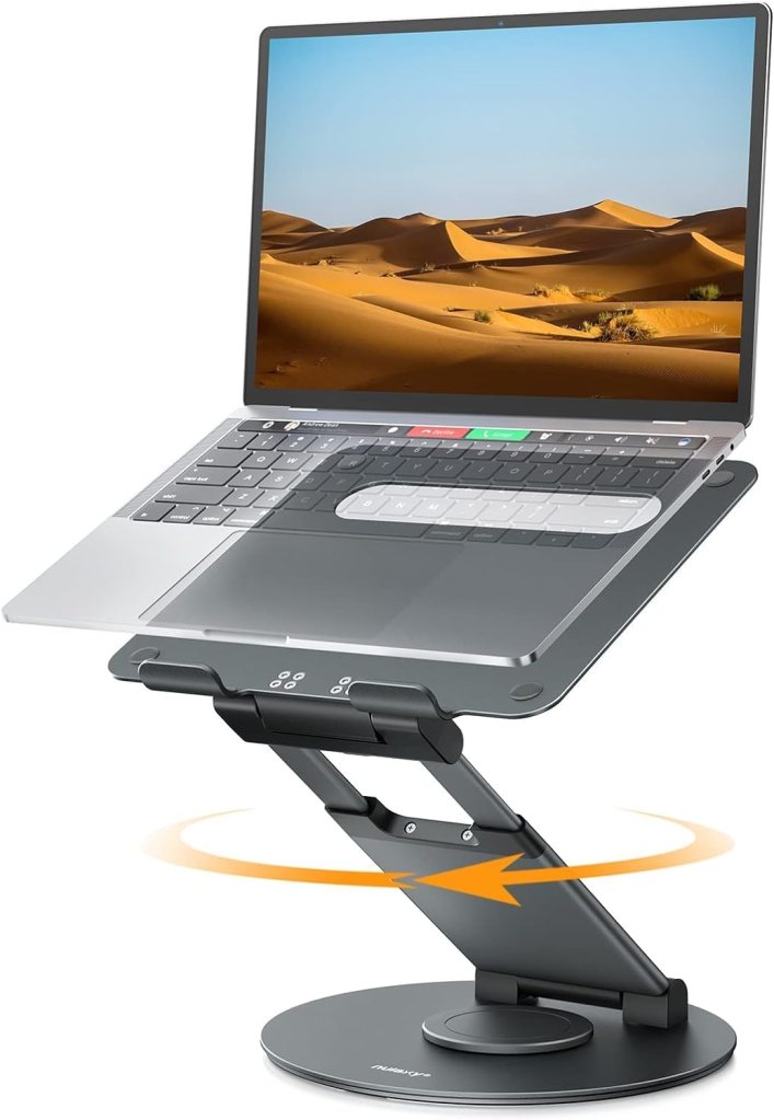 Working in your most comfortable position can boost your productivity and creativity. This computer stand for laptop allows you to adjust the height to 20 inches, so you can comfortably work in standing or sitting positions.